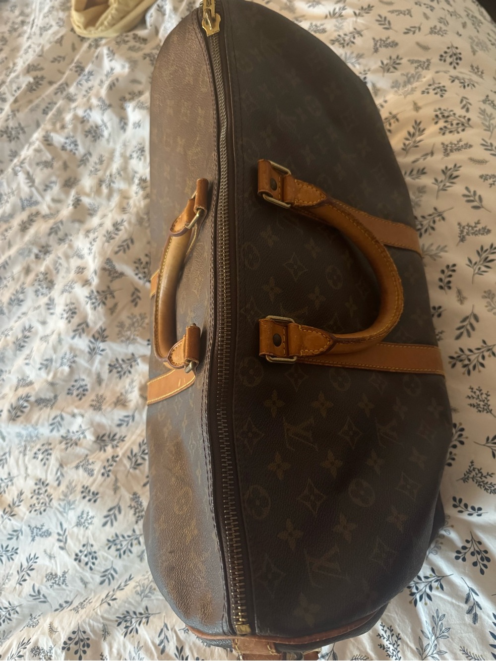 Louis Vuitton Monogram Canvas bandolier 45 Bag in Brown and Tan Leather